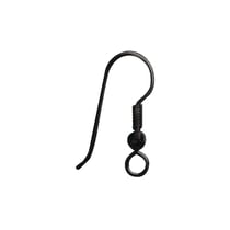 Crochets d'oreille en laiton, noir, 20mm, 4 pces