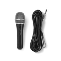 Nedis Microphone Dynamique Filaire Câble Détachable 5 m avec Bouton marche/arrêt Noir