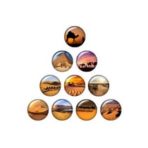 10 cabochons rond en verre assorties 25 mm DESERT