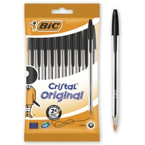 10 Stylos bille BIC - Cristal Original - Noir - Pointe moyenne