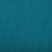 Tissu Double gaze de coton uni Bleu pétrole