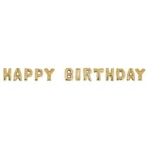 Ballons en feuille HAPPY BIRTHDAY, 40cm, taille par lettre, 13pces, or