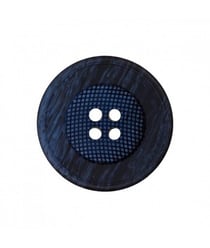Carte de 4 boutons Panier rond 4 trous Bleu marine 18mm - Union Knopf Bleu