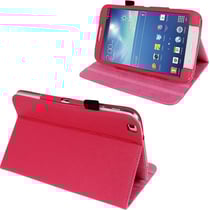 Housse Samsung Galaxy Tab 3 Sm T3100 8' Mode Portrait Paysage Simili Cuir Rose YONIS