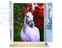 Peinture par Numéro Figured'Art - Cheval et fond coloré - Kit de Loisir Créatif DIY Numéro d'Art Complet - 40x50cm toile roulée + châssis en bois à monter
