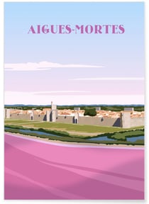 Affiche ville Aigues-Mortes | A3 : 29,7x42cm