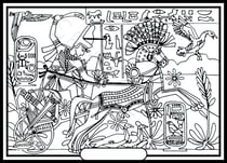 Tableau velours a colorier EGYPTIENS CHARIOT Sericolor