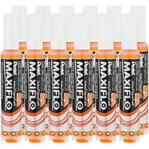 Lot de 12 marqueurs tableaux blancs - PENTEL - Pointe biseautée large - Orange - MAXIFLO