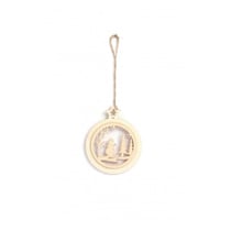 Suspension cercle bonhomme de neige - Graine Creative - Marron