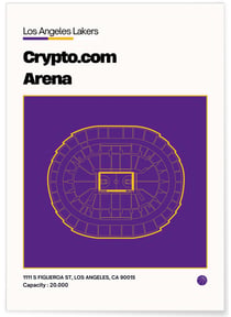 Affiche Crypto Arena - Los Angeles Lakers | A3 : 29,7x42cm