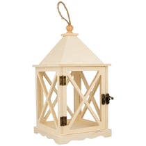 Lanterne en bois - 24 x 12,5 x 12,5 cm