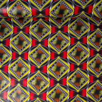 Tissu Wax africain n°625 sur fond Noir