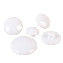 Bouton rond à queue classique blanc