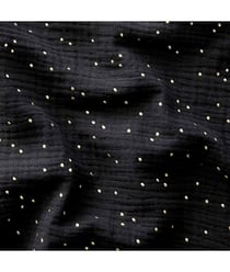 TISSU GLIT DOUBLE GAZE PAILLETE OR de 140 cm de largeur Noir/or Noir vendu par 50 cm