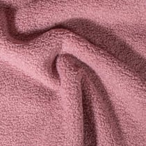 Tissu Bouclette Teddy envers Polaire uni Rose