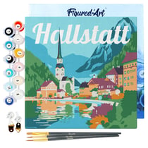 Mini Peinture par Numéro Figured'Art 20x20cm avec cadre Hallstatt - Petit Format