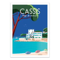 Affiche 30x40 cm - Cassis Plage de Bestouan - Raphael Delerue