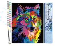 Peinture par Numéro Figured'Art - Loup Pop Art - Kit de Loisir Créatif DIY Numéro d'Art Complet - 40x50cm sans châssis en bois