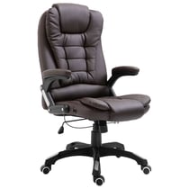 Chaise fauteuil siège de bureau informatique étude similicuir brun 02_0024032