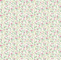 Tissu Coton imprimé Fleuris Aldo sur fond Ecru