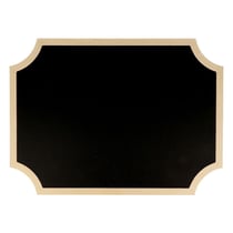 Tableau noir étiquette avec bordure bois 30 x 22 x 0,5 cm