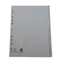Intercalaires imprimés alphabétiques PP recyclé - AZ 26 positions - A4 - Gris - x 20 - Exacompta