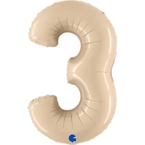 Ballon Géant Chiffre 3 Satin Cream (102 cm)