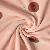 Tissu Maille Jersey Coton Lina escargots sur fond Rose nude