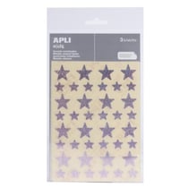 Apli Agipa - Gommettes étoile 12 et 20 mm Holographique rose x 120