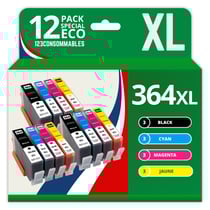 364XL - Pack 12 cartouches HP 364 XL compatibles HP Photosmart 5520 DeskJet 3520 - 123CONSOMMABLES