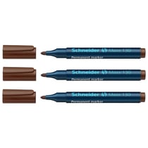 Lot de 3 marqueurs permanents pointe ogive 1-3 mm - SCHNEIDER - Maxx 130 - Brun