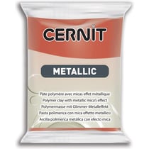 Pâte polymère - Opaque - A cuire - Pâte à modeler - Cuivre - Bloc de 56g - Cernit - Metallic