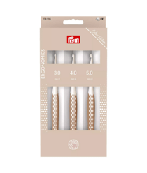Set de 3 Crochets pour laine - N°3-4-5 - Prym Ergonomics : Le trio parfait pour crocheter confortablement et avec précision Taupe Marron