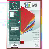 Intercalaires A4 - 6 Positions - Carte Lustrée 400G - Exacompta
