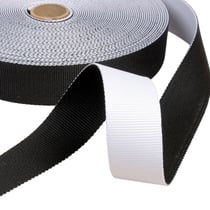 Sangle bicolore réversible 38mm blanc/noir au mètre