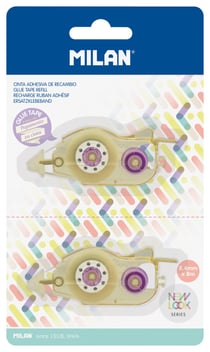 Blister 2 recharges pour roller de colle 8,4 mm x 8 mm série New Look