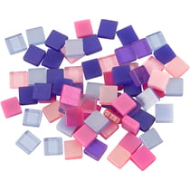 Mini-mosaïques, dim. 5x5 mm, ép. 2 mm, violet/violet foncé, 25 gr/ 1 Pq.