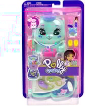 Coffret polly pocket chaton : croisière du chaton + 1 figurine + 2 animaux + 10 accessoires - mattel - jcr37 - poupée