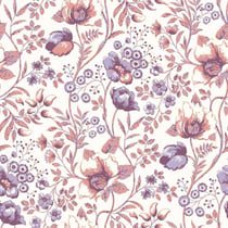 Tissu Popeline de Coton Eleonore Floral ornemental sur fond Ecru