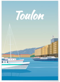 Affiche ville Toulon | A3 : 29,7x42cm
