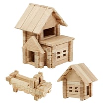 Jeu de construction en bois Maison avec garage 75 pièces IGROTECO