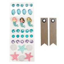 33 stickers 3D Mer + 20 étiquettes kraft Fanion