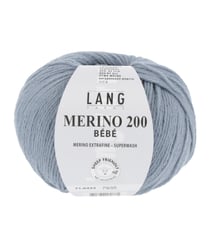 Pelote de laine à tricoter pour layette MERINO 200 BEBE - Lang Yarns 333 Bleu