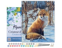 Peinture par Numéro Figured'Art avec Cadre - Renard dans la neige - Kit de Loisir Créatif DIY Numéro d'Art - 40x50cm toile tendue sur châssis