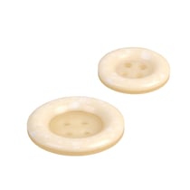Bouton rond plastique recyclé 4 trous ivoire