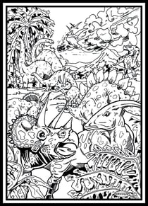 Tableau velours a colorier Triceratops météorite Sericolor