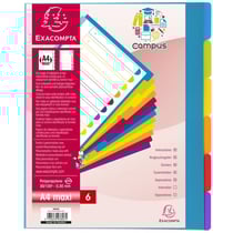 Intercalaires Polypro - A4+ - 6 Positions - Campus - Exacompta