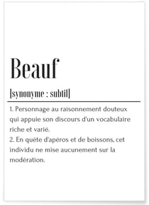 Affiche Définition Beauf | A3 : 29,7x42cm