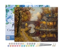 Peinture par Numéro Figured'Art avec Cadre - Retraite et tranquilité - Kit de Loisir Créatif DIY Numéro d'Art - 40x50cm toile tendue sur châssis