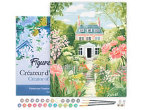 Peinture par Numéro Figured'Art avec Cadre - Jardin de la Propriété - Kit de Loisir Créatif DIY Numéro d'Art Complet - 40x50cm toile tendue sur châssis